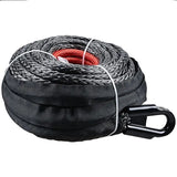 Winch Rope String Line Cable with Sheath Gray Synthetic Towing Rope 29m12000LBs Car Wash Maintenance String for ATV UTV Off-Road