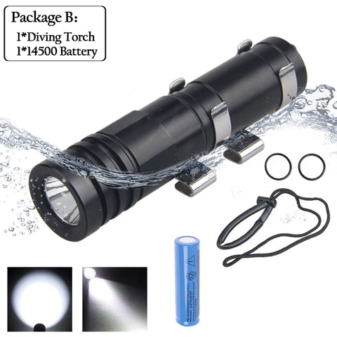 XP-E R3 LED Mini Diving Flashlight 100 Meters Underwater Lantern Professional Waterproof IPX8 Diver Torch With Diving Mask Clip