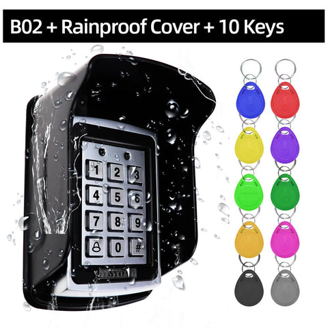 RFID Metal Access Control Keypad Waterproof Rainproof Cover Outdoor Door Opener Electronic Lock System Cover EM4100 Keychains