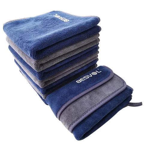 40X40CM 800 GSM High-end Clean double surface Coral Fleece Microfiber Towel   Hemming Car Care Cloth Detailing Car Wash Towel