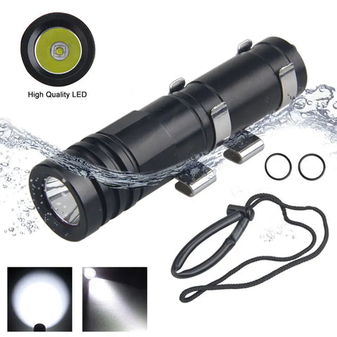 XP-E R3 LED Mini Diving Flashlight 100 Meters Underwater Lantern Professional Waterproof IPX8 Diver Torch With Diving Mask Clip