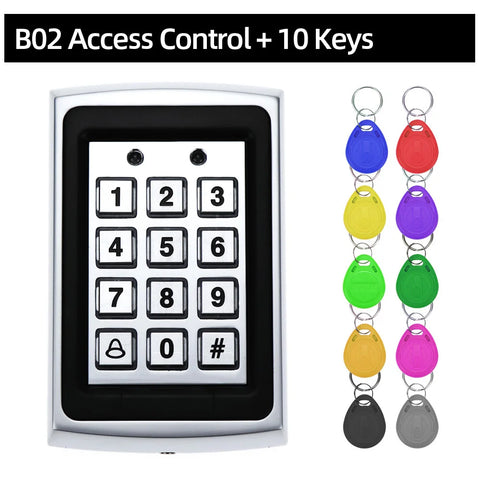 RFID Metal Access Control Keypad Waterproof Rainproof Cover Outdoor Door Opener Electronic Lock System Cover EM4100 Keychains