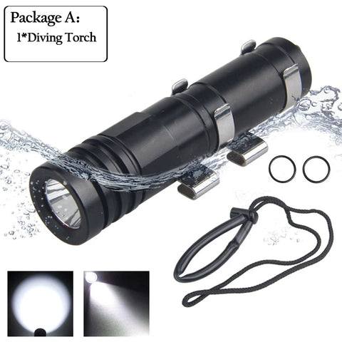 XP-E R3 LED Mini Diving Flashlight 100 Meters Underwater Lantern Professional Waterproof IPX8 Diver Torch With Diving Mask Clip