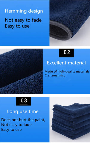 40X40CM 800 GSM High-end Clean double surface Coral Fleece Microfiber Towel   Hemming Car Care Cloth Detailing Car Wash Towel