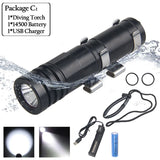 XP-E R3 LED Mini Diving Flashlight 100 Meters Underwater Lantern Professional Waterproof IPX8 Diver Torch With Diving Mask Clip