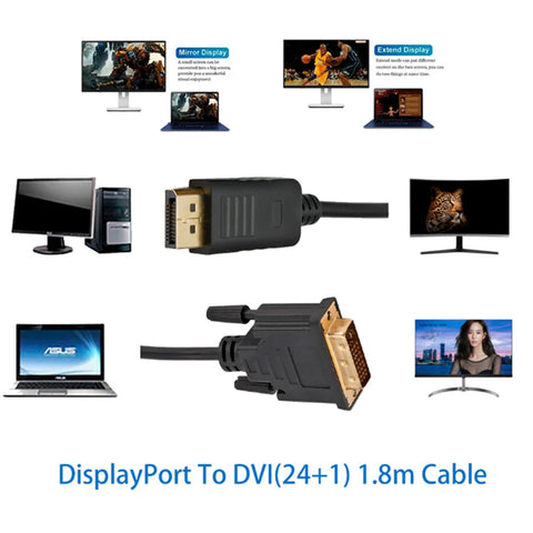 1080P 1.8M DP TO HDMI cable Adapter DP TO VGA cable Adapter DP TO DVI Adapter DP TO DP cable Adapter for PC Laptop HD Projector