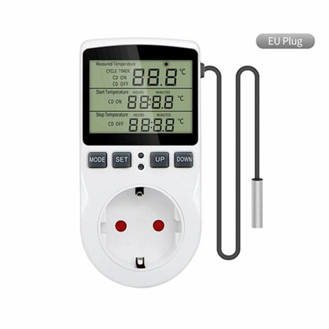 Timer Socket Thermostat Digital Temperature Controller EU Plug Outlet With Timer Switch Heating Cooling AC 110V~230V