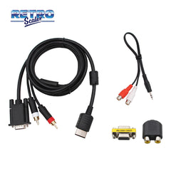 RetroScaler VGA Cable for Dreamcast console High Definition + 3.5mm to 2-Male RCA Adapter