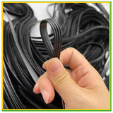 500G70M Black four-wire flat synthetic rattan woven material, used to weave and repair plastic rattan for chairs, tables, hammoc