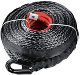 Winch Rope String Line Cable with Sheath Gray Synthetic Towing Rope 29m12000LBs Car Wash Maintenance String for ATV UTV Off-Road