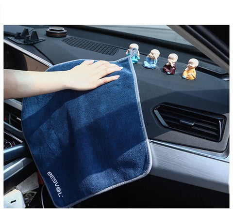 40X40CM 800 GSM High-end Clean double surface Coral Fleece Microfiber Towel   Hemming Car Care Cloth Detailing Car Wash Towel