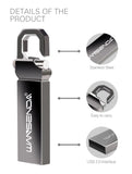 WANSENDA Waterproof USB Flash Drive Metal Pendrive 8GB 16GB 32GB 64GB 128GB Portable USB2.0 Memory Stick Flashdisk