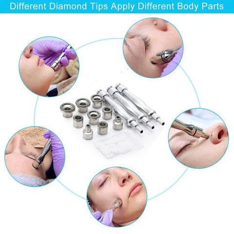 Beauty Star Diamond Microdermabrasion 9 Tips 3 Wands Dermabrasion Facial Skin Peeling Blackhead Remover Face Skin Care Salon