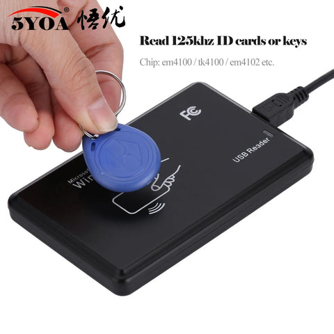 5YOA Smart RFID Card Reader 125KHz 13.56MHz ID IC Dual Frequency Access Control Encrypted Programmer Reader With USB Interface