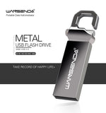 WANSENDA Waterproof USB Flash Drive Metal Pendrive 8GB 16GB 32GB 64GB 128GB Portable USB2.0 Memory Stick Flashdisk