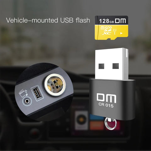 DM CR015 MicroSD Card Reader with TF Card Slot become USB Flash Drive for computer or for car USB Adapter