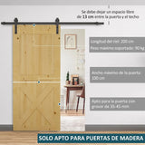 HOMCOM Kit Instalacion Montaje Puerta Corredera Madera Puertas Corredizas Riel Acero