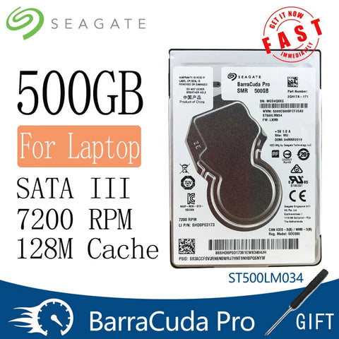 Seagate 500GB Gaming Hard Drive Disk 7200 RPM 2.5" Internal HDD HD Harddisk SATA III 128M Cache 7mm for PS4 Laptop Notebook