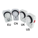 24 Hour Cyclic Timer Switch Kitchen Timer Outlet Loop Universal Timing Socket Mechanical Timer 230VAC 3500W 16A UK EU CN US Plug