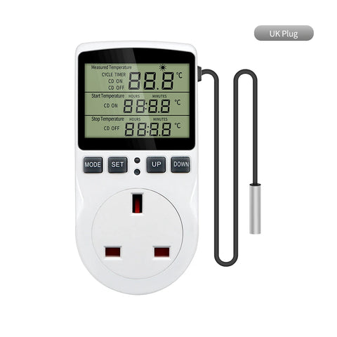 Timer Socket Thermostat Digital Temperature Controller EU Plug Outlet With Timer Switch Heating Cooling AC 110V~230V