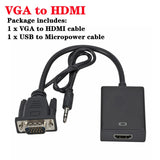 Full HD 1080P VGA to HDMI-compatible Converter Adapter Cable With Audio Output VGA HD Adapter for PC laptop to HDTV Projector