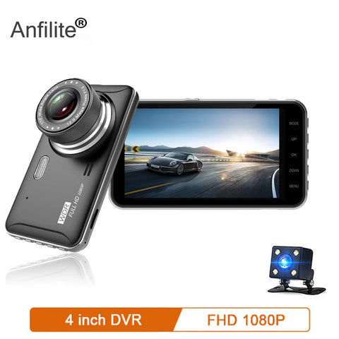 Anfilite 4.0" Car Dvr Camera Full HD 1080P Dash Cam Auto Registrator Dual Lens Night Vision With Rear View Camera Video Recorder