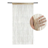 1m*2m Beaded Curtain Door Tassel String Curtain Partition Curtain Silver Tassel Silver Door Curtain Line Curtain Home Decoration