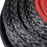 Winch Rope String Line Cable with Sheath Gray Synthetic Towing Rope 29m12000LBs Car Wash Maintenance String for ATV UTV Off-Road