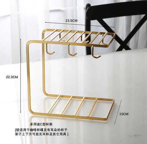 Draining Rack Creative Iron Storage Tray Glass Cup