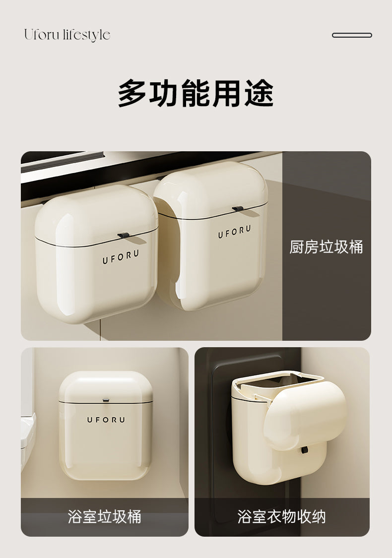 Kitchen Trash Can Wall Hanging For Home Toilet with Lid Toilet Living Room Wastebasket Kitchen Waste Hanging Toilet Storage Can