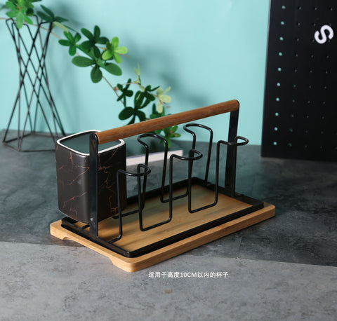 Draining Rack Creative Iron Storage Tray Glass Cup