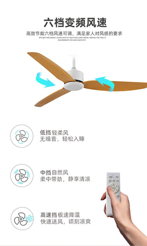 Large Wind Dining Retro Ceiling Fan Black Mute Remote Control Fan Living Room Home Commercial Restaurant Minimalist Electric Fan