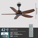 Large Wind Dining Retro Ceiling Fan Black Mute Remote Control Fan Living Room Home Commercial Restaurant Minimalist Electric Fan