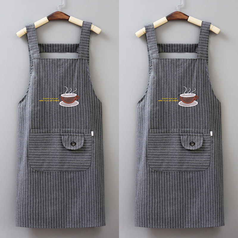 Korean-Style Anti-Fouling Cotton and Linen Belt Apron