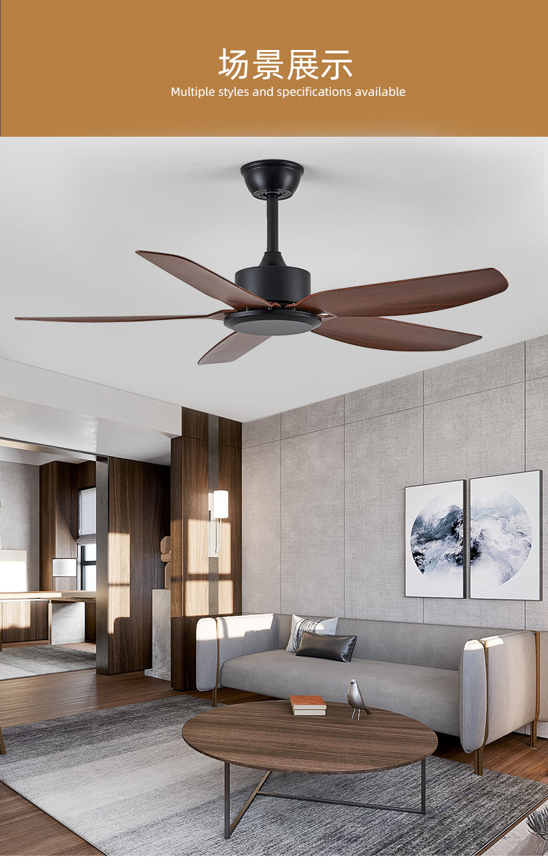 Large Wind Dining Retro Ceiling Fan Black Mute Remote Control Fan Living Room Home Commercial Restaurant Minimalist Electric Fan