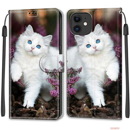 Flowers White Cat iPhone Case