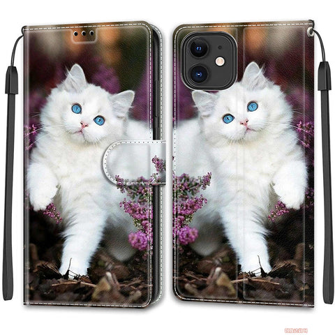 Flowers White Cat iPhone Case