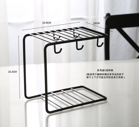 Draining Rack Creative Iron Storage Tray Glass Cup