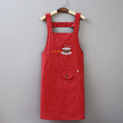 Korean-Style Anti-Fouling Cotton and Linen Belt Apron