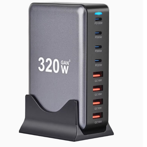 Multi-Port USB Charger Porous Socket Fast Charging Plug for Huawei Xiaomi Interface Multi-Function High-Power Desktop Studio Power Strip Socket Integrated Universal Charging Pile Station Mobile Phone Neutral