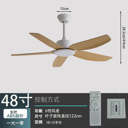 Large Wind Dining Retro Ceiling Fan Black Mute Remote Control Fan Living Room Home Commercial Restaurant Minimalist Electric Fan