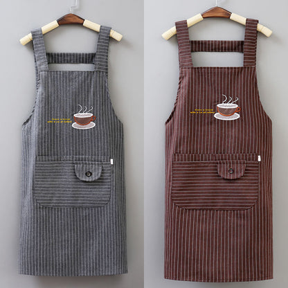 Korean-Style Anti-Fouling Cotton and Linen Belt Apron