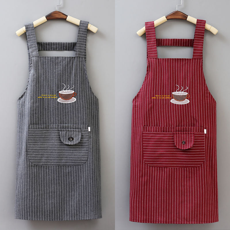 Korean-Style Anti-Fouling Cotton and Linen Belt Apron