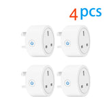 20A Tuya Smart Socket WiFi UK Plug 3pin Adapter Home Alexa Voice Control With Energy Monitering Timer Function Power Outlet Set