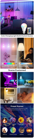 16 Colors RGB Bulb LED Multicolor Bulb E27 220V Household Lighting Dimmable 24 Key Remote Control Smart Lamp Atmosphere Light