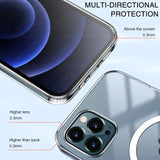 Transparent Magnetic Case For iPhone 16 15 13 12 11 14 Pro Max 7 8 Plus X XS XR Magsafe Wireless Charging Shockproof Accessories