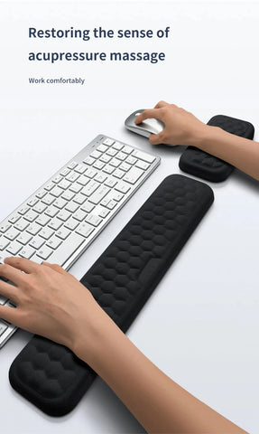 Wrist Mouse & Keyboard Protection Rest Pad Massage Texture For PC Laptop Gaming Office Keyboard Mouse Stand Memory Cotton Rest