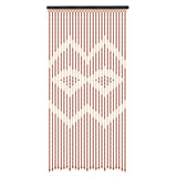 Door Beads Curtain, 27 Lines Bamboo Wood Door Curtain 90x175cm, Wooden Bead Curtain With Jagged Pattern