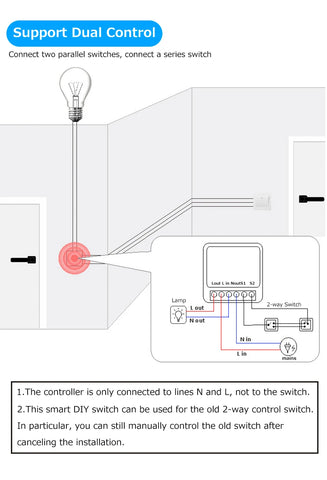 16A WiFi Smart Switch DIY Wireless Tuya Smart Home Alexa Yandex Alice Mini Interruptor Two Way Voice Control Smart Life