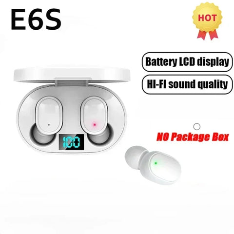 E6S Wireless Bluetooth Earphones TWS Bluetooth Headset Wireless Earbuds Noise Cancelling Earphones with Microphone Headphones